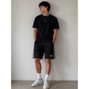 Fila Men's Micromesh Athletic Shorts Small Black Gray Performance NWT MSRP $35